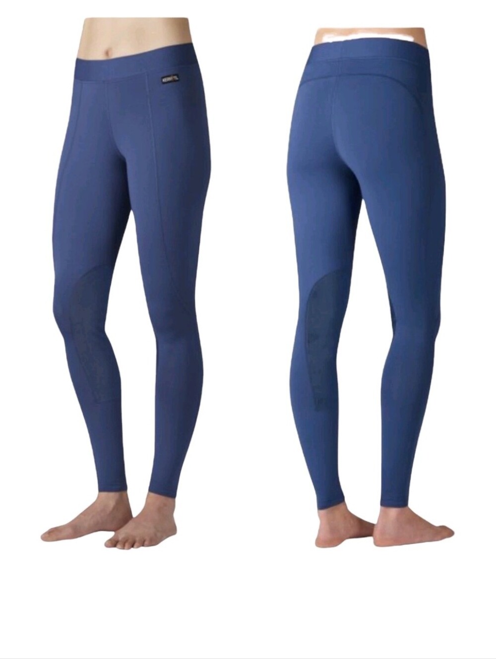 Kerrits Flow Rise Knee Patch Steel Blue Performance Riding Tights Sz S